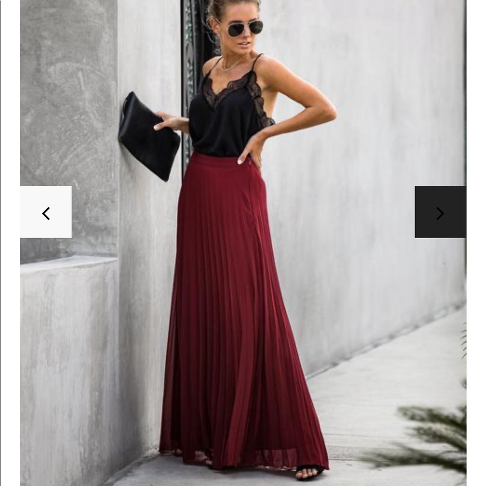 Vici Pleated Maxi Skirt